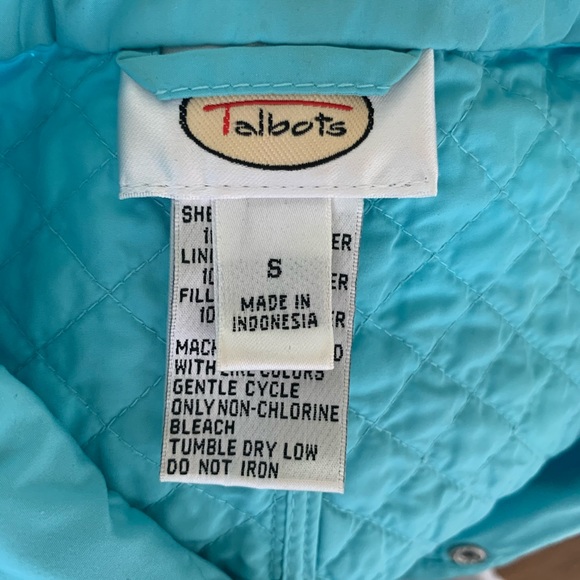Talbots Quilted Turquoise Vest Small - Picture 3 of 3
